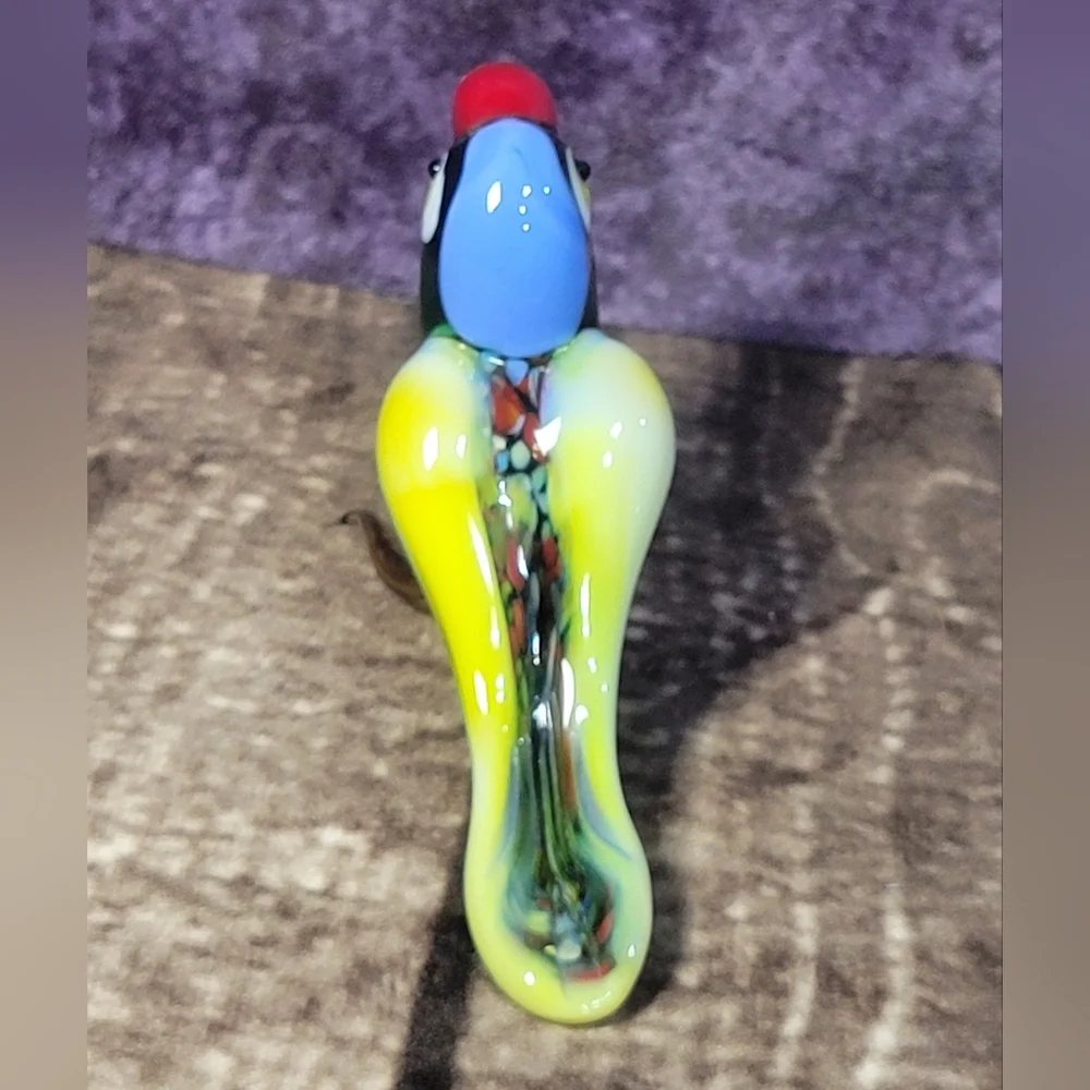Fine Quality Russian Hand Blown‎ Lampwork Glass Parrott Figurine